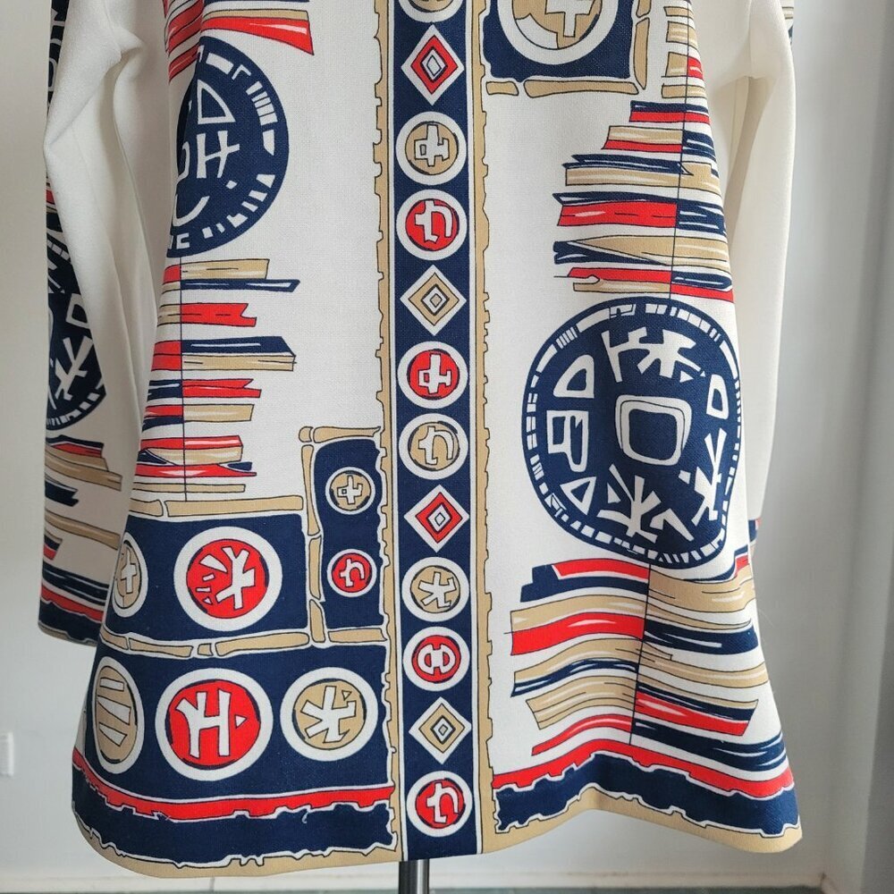 Gregg’s Girl 1970s Vintage Asian Style Print Top: Long Sleeve Knit Top - Picture 4 of 14